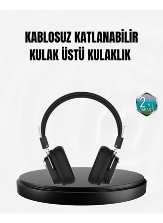 Kablosuz Bluetooth Kulak Üstü Kulaklık Kristal Ses Kalitesi ve Ergonomik Yapı
