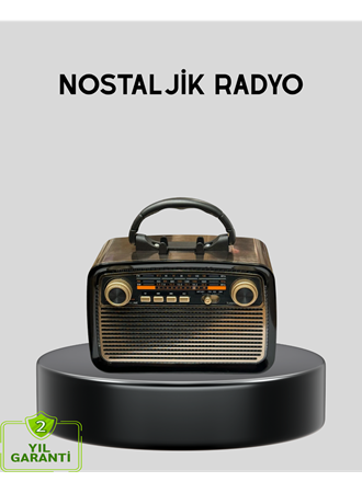 LED’li Nostaljik Bluetooth Hoparlör – Vintage Tasarım, Ahşap Doku