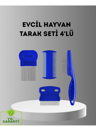 4’lü Kedi Köpek Tüy Temizleme Seti – Paslanmaz Çelik,Ergonomik ve Uzun Ömürlü
