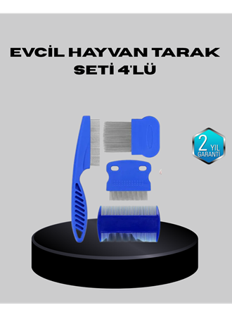 Evcil Hayvan Tüy Bakım Seti – 4’lü Paslanmaz Çelik ve Eco Plastik, Kolay Temizlenebilir ve Dayanıklı