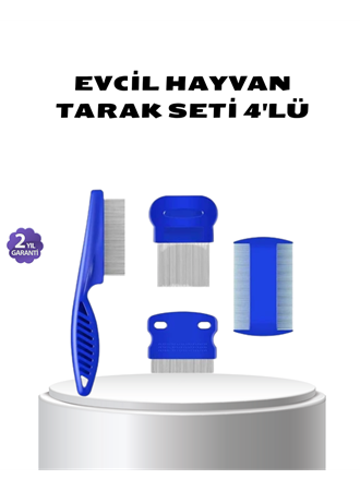 4’lü Evcil Hayvan Tüy Temizleme Seti – Paslanmaz Çelik,Plastik, Pratik ve Hijyenik Bakım