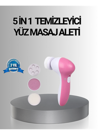 5 Başlıklı Yüz Masaj Aleti – Cilt Temizleme, Peeling, Siyah Nokta ve Gözenek Bakımı