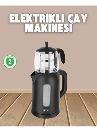 0,9 L Cam Demlik ve 1,7 L Su Haznesi ile Çay Keyfi