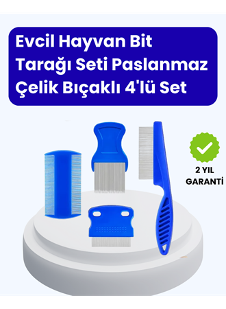 Evcil Hayvan Bakımı İçin Dayanıklı ve Çok Amaçlı Tarak Seti (4 Parça)
