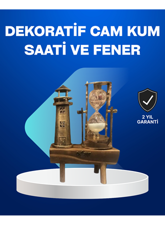 Deniz Feneri Tasarımlı Ahşap Kum Saati – Retro Masa Aksesuarı
