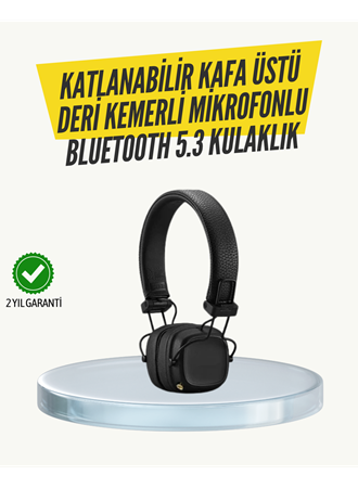 Ergonomik Konforlu Kablosuz Kulak Üstü Bluetooth Kulaklık