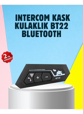 BT22 Motosiklet Kask İçi Bluetooth Kulaklık İnterkom Destekli
