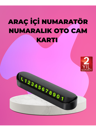 Fosforlu Araç İçi Park Kartı Numaratörü