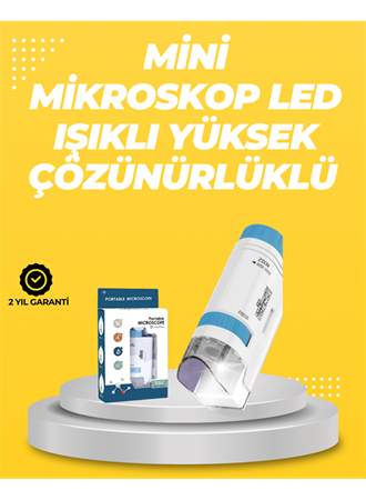 Taşınabilir LED Işıklı Cep Mikroskop – 80X–200X Büyütme
