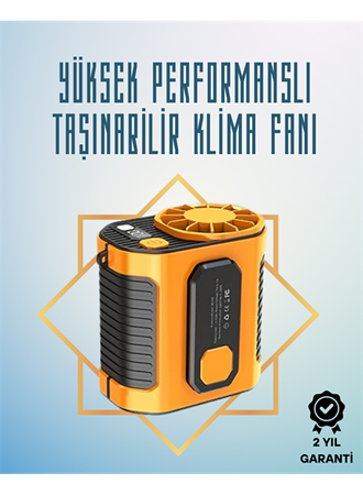 Yüksek Hızlı Mini Klima Fan – 11 m/s Rüzgar Gücü, 100 Hız Ayarı