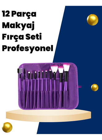 Profesyonel Makyaj Uygulamalarına Özel 12 Parça Kompakt ve Hafif Makyaj Fırça Seti