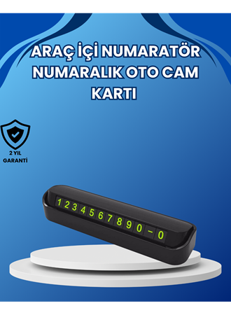 Fosforlu Araç İçi Park Numaratörü – Gece Görünümlü Şık Çözüm