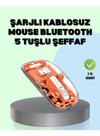 Şarjlı Ergonomik Fare – 1600 DPI, Sessiz Tıklama Özellikli