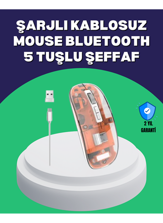Sessiz ve Ergonomik Kablosuz Fare - 30 Gün Kullanım, 2 Modlu Bağlantı