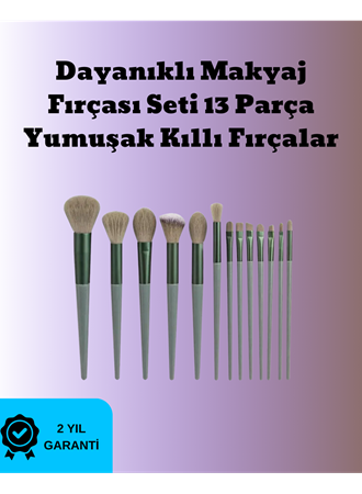 Toz ve Krem Ürünler İçin Güçlü Tutucu Yumuşak Kıllı Makyaj Fırça Takımı 13 Parça