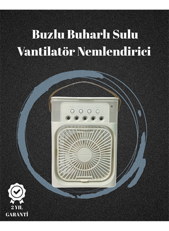 USB Bağlantılı 3'ü 1 Arada Nemlendirici Mini Klima Fan | 7 Renk Işıklı