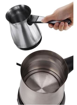 Paslanmaz Çelik Türk Kahvesi Makinesi 6 Fincan Kpasiteli Elektrikli Cezve