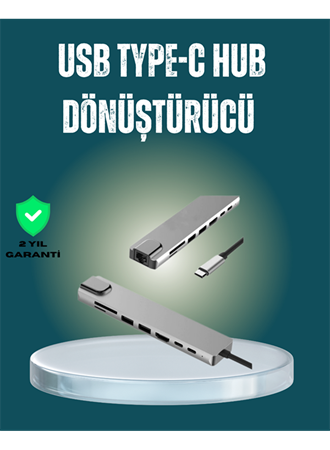 USB‑C Çoklu Bağlantı Merkezi – 5 Gbps, 100‑240 V, Sağlam Eloksal Tasarım