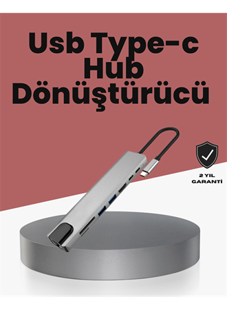 Alüminyum Gövdeli Type‑C HDMI & Ethernet Adaptör – Tak & Çalıştır