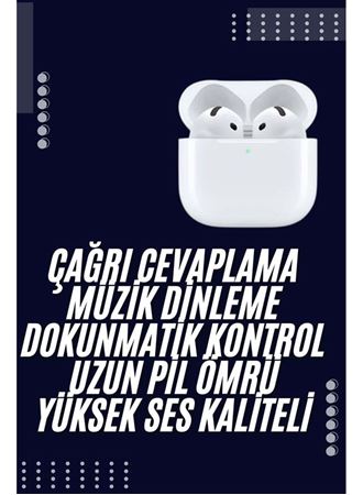 Bluetooth Kulaklık Beyaz Çağrı Cevaplama Dokunmatik Kontrol Kablosuz