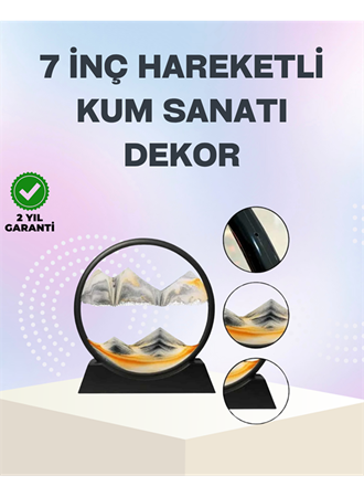 Zihin Açıcı Kum Manzarası – 3D Dinamik Kum Tablosu, Dekoratif, Dönüştükçe Yenilenen Sakinleştirici Sanat Eseri