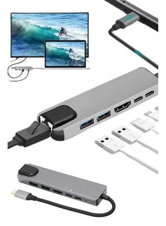 Usb Type-c Hub Dönüştürücü Çevirici Çoklayıcı Macbook Çevirici 8 Portlu