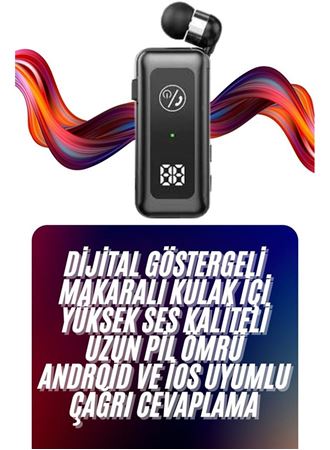 Makaralı Bluetooth Kulaklık Telefon Uyumlu Makaralı TF Kart Girişli Güç Göstergeli