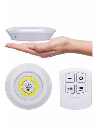 Yapışkanlı 3'lü Spot Led Işık Lamba Montajsız Pilli Uzaktan Kumandalı