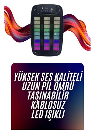 Bluetooth Hoparlör Taşınabilir Şarjlı Işıklı Büyük Boy Yüksek Ses Kaliteli