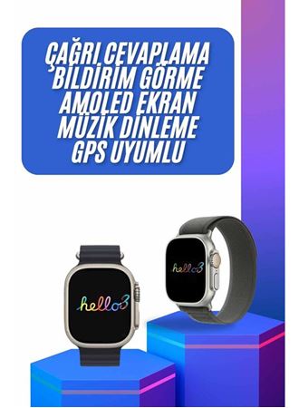 Yeni Nesil 3 Kordonlu Kol Saati 49 MM Amoled Ekran Akıllı Saat