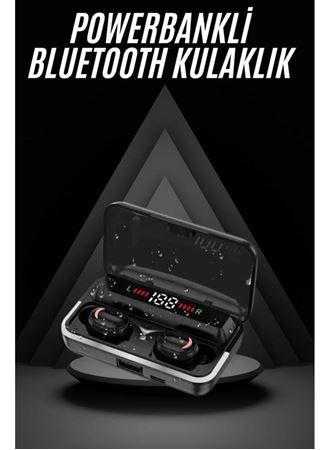 Bluetooth Kulaklık Dijital Şarj Göstergeli Powerbankli Bass Özellikli Kablosuz Kulakiçi 5.1 Mikrofonlu