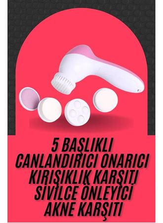 Cilt Temizleme ve Masaj Aleti 5 Başlıklı Akne ve Sivilce Önleyici