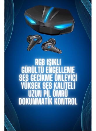 Bluetooth Kulaklık Oyuncu Kulaklığı RGB Işıklı Oyunlarda Düşük Gecikme