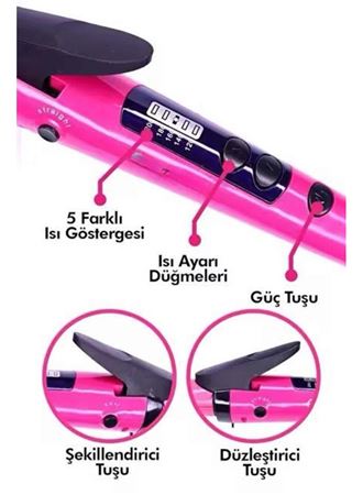 Saç Düzleştirici Şekillendirici Saç Maşası İkili Şekillendirici Isı Ayarlı