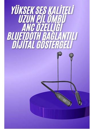60 Saat Kablolu Boyun Askılı Dijital Göstergeli Bluetooth Kulaklığı