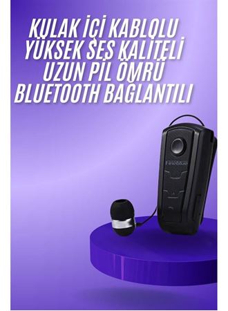 Makaralı Bluetooth Kulakiçi Yaka Kulaklığı Kablosuz Kulaklık