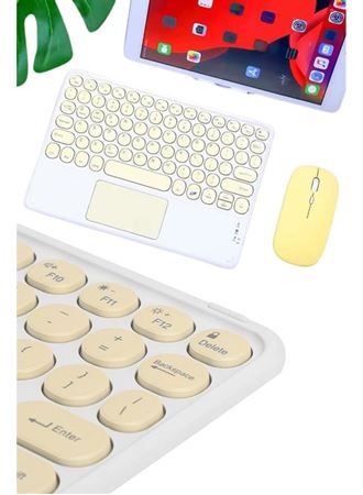 Touchpad Tüm Cihazlara Uyumlu Bluetooth Klavye Touchpad Slim Kablosuz Wifi Q Klavye