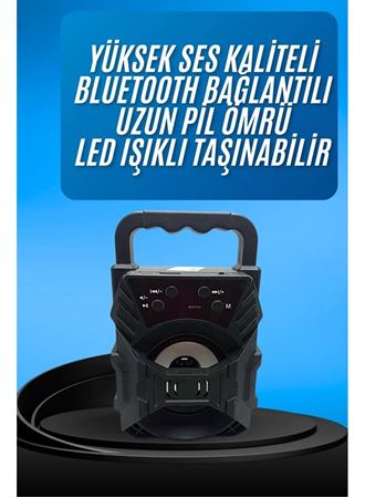 Işıklı Bluetooth Hoparlör Ses Bombası Taşınabilir Yüksek Ses Kaliteli Radyo Özelliği