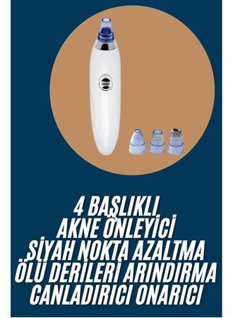 Yeni Nesil Vakumlu Pilli Siyah Nokta ve Yüz Temizleme Cihazı 4 Başlıklı - Lisinya