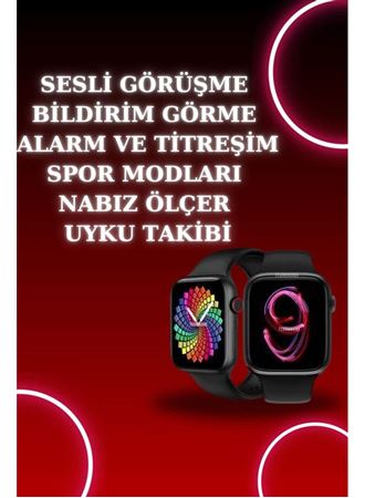 Akıllı Saat Arama Görüşme Bildirim Görme Uyku ve Sağlık Takibi Nabız Ölçer 3 Kordon Hediyeli