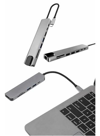 Çevirici Dönüştürücü Adaptör Macbook 3 In 1 Type-C To Hdmı USB 3.0