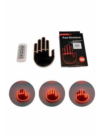 Pilli Led Işık Araç Camı İçin Uzaktan Kumandalı El Simgesi
