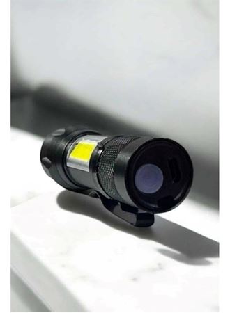 Şarjlı Metal Zoomlu El Feneri Işıldak Led Işık Taşınabilir El Lambası