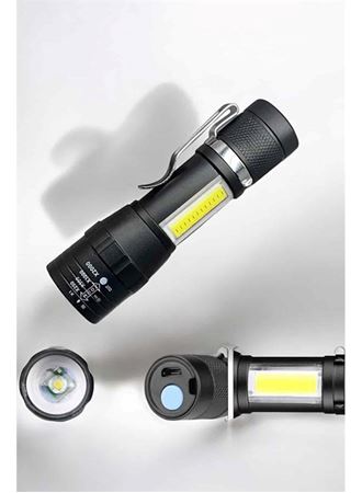 El Feneri Led USB Şarjlı Zoom Mini Led Işık Acil Durum Feneri