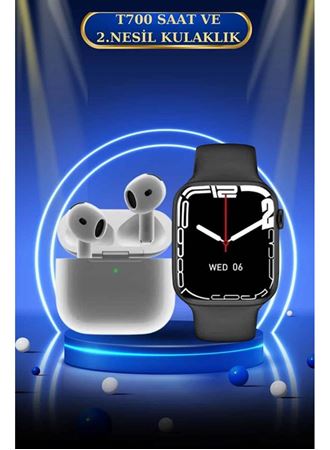 3.Nesil TWS Bluetooth Kulaklık ve Dokunmatik Ekran Akıllı Saat Sesli Görüşme