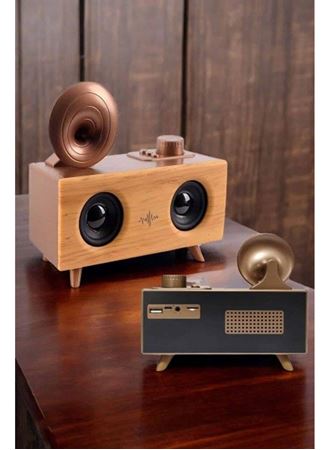 Bluetooth Hoparlör Ahşap Klasik Retro Gramofon Bluetooth Müzik Kutusu