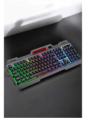 Led Işıklı Oyuncu Klavye Usb Girişli RGB Işıklı Q Klavye Mouse Hediyeli