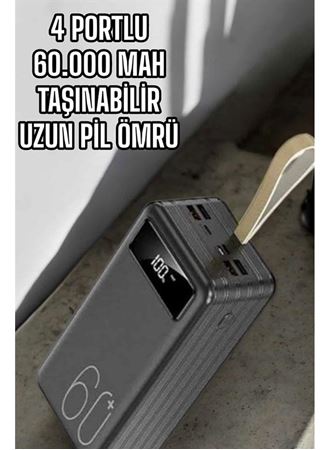 Powerbank 60.000 MAH Dijital Göstergeli 4 Portlu Taşınabilir
