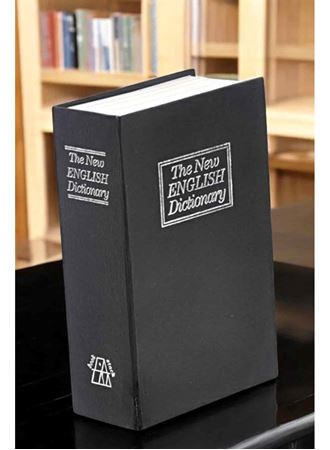 Gizli Kasa İngilizce Sözlüğü Kitap Görünümlü Anahtarlı Gizli Mini Çelik Kasa Kilitli