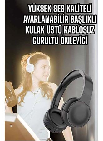 Kulak Üstü Kablosuz Bluetooth Kulaklık Gürültü Önleyici Uzun Şarj Süreli